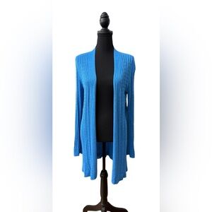 Cyrus Vibrant Blue Open Front Long Women's Knitted Cardigan
